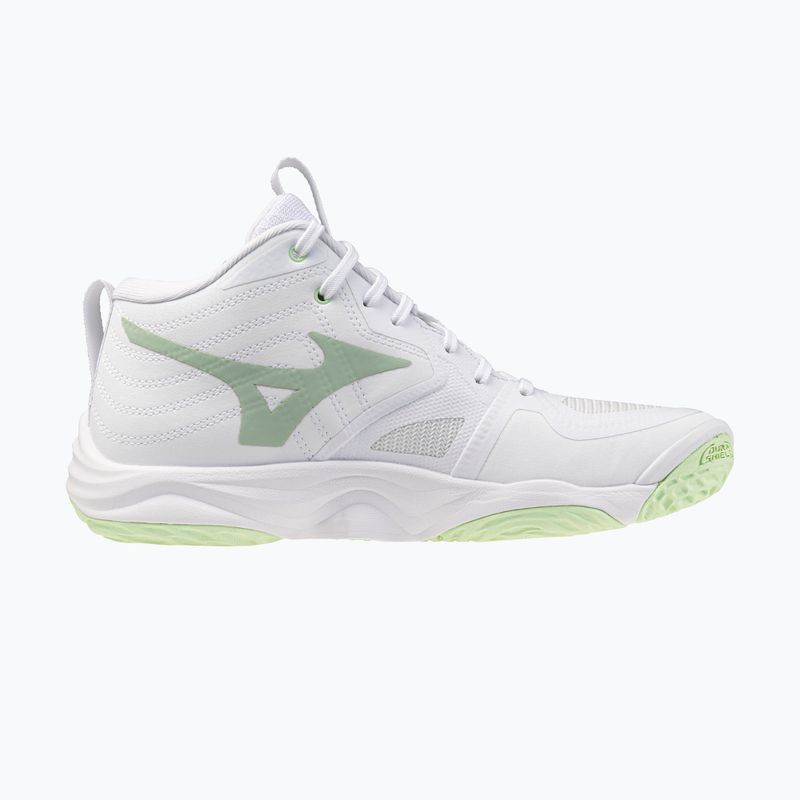 Încălțăminte de volei pentru femei Mizuno Wave Momentum Elite Mid white/balsam green/ambrosia 2