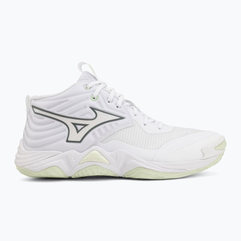 Încălțăminte de volei pentru femei Mizuno Wave Momentum Elite Mid white/balsam green/ambrosia 2