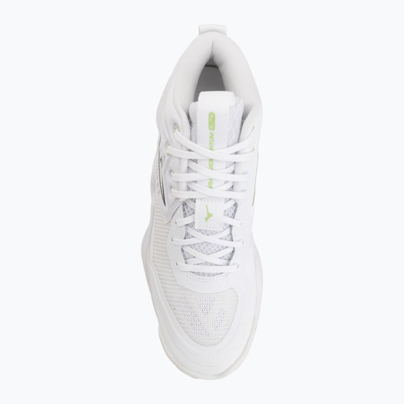 Încălțăminte de volei pentru femei Mizuno Wave Momentum Elite Mid white/balsam green/ambrosia 5