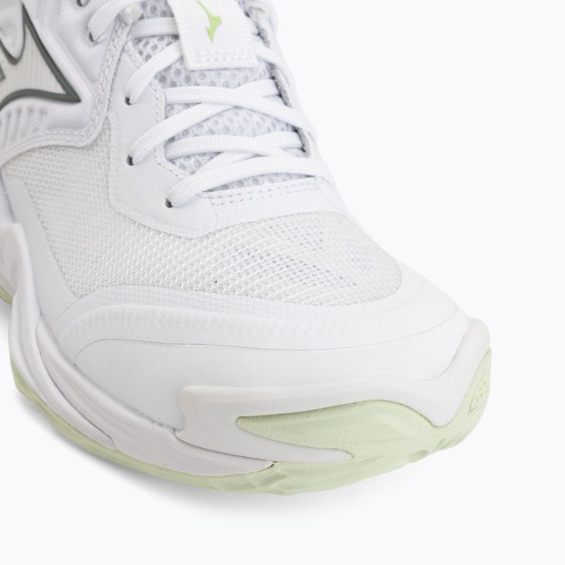 Încălțăminte de volei pentru femei Mizuno Wave Momentum Elite Mid white/balsam green/ambrosia 7