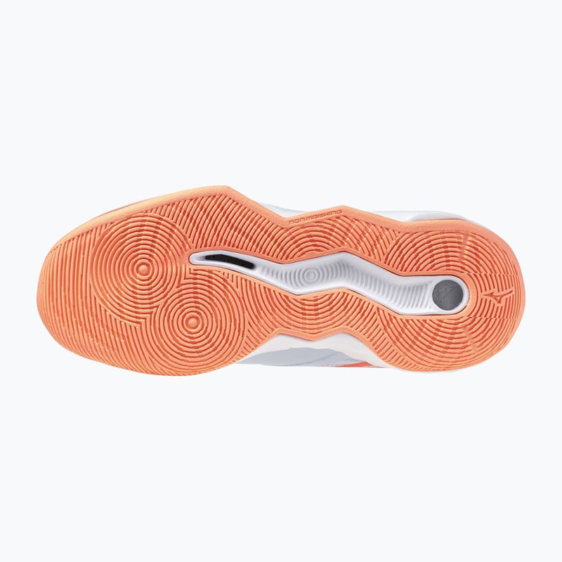 Încălțăminte de volei pentru femei Mizuno Wave Momentum Pro blue finch/lava orange/flamingo coral 4