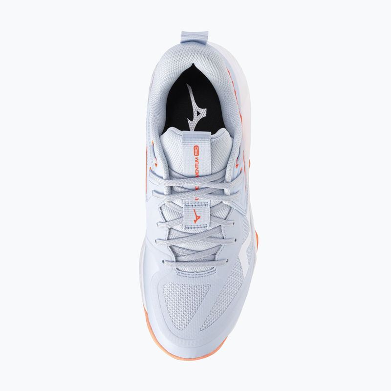 Încălțăminte de volei pentru femei Mizuno Wave Momentum Pro blue finch/lava orange/flamingo coral 5