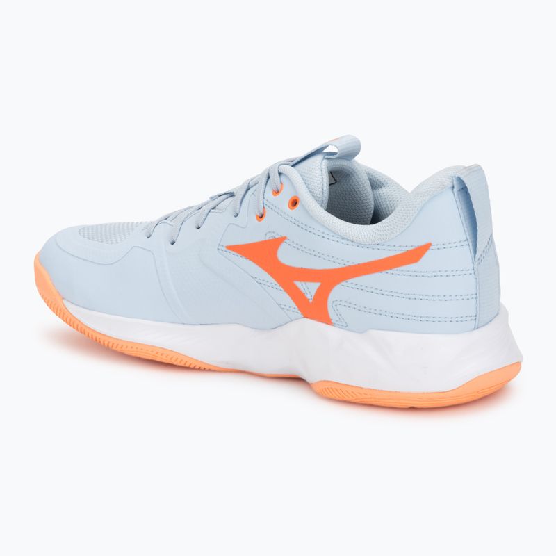 Încălțăminte de volei pentru femei Mizuno Wave Momentum Pro blue finch/lava orange/flamingo coral 3
