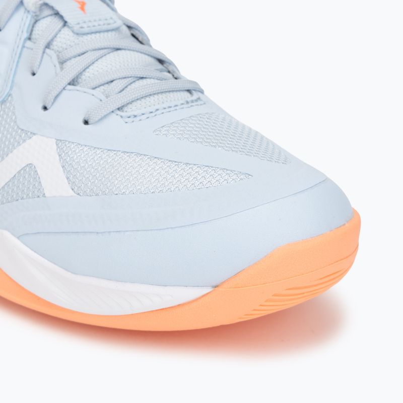Încălțăminte de volei pentru femei Mizuno Wave Momentum Pro blue finch/lava orange/flamingo coral 7
