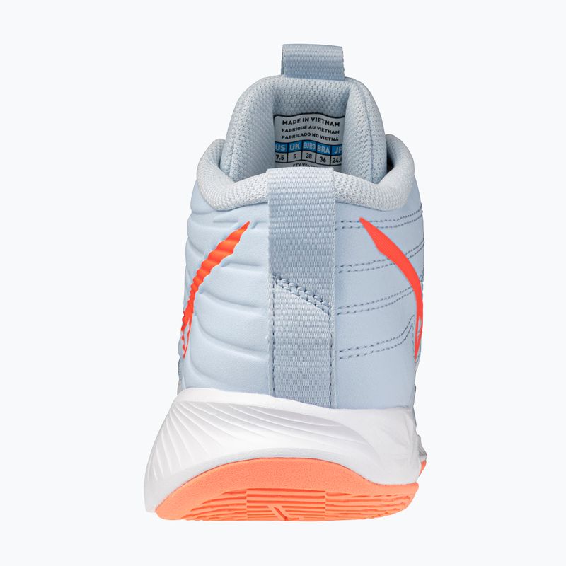 Încălțăminte de volei pentru femei Mizuno Wave Momentum Pro Mid blue finch/lava orange/flamingo coral 3