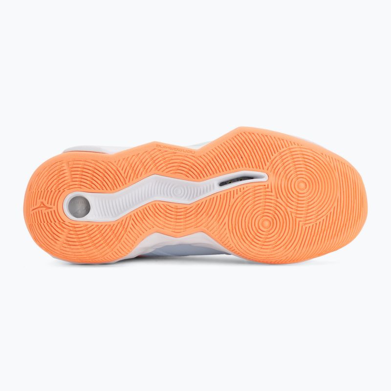 Încălțăminte de volei pentru femei Mizuno Wave Momentum Pro Mid blue finch/lava orange/flamingo coral 4