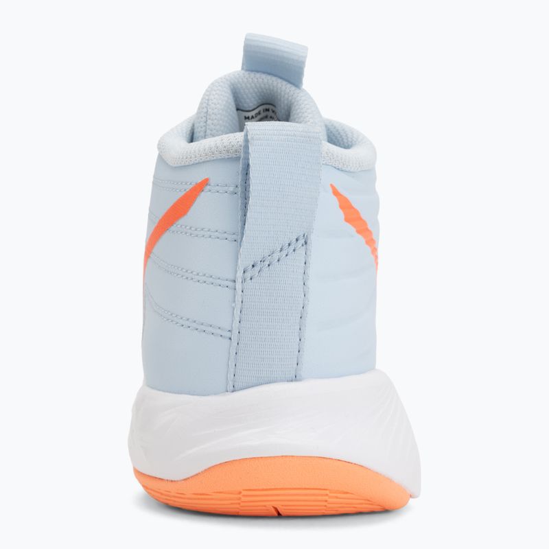 Încălțăminte de volei pentru femei Mizuno Wave Momentum Pro Mid blue finch/lava orange/flamingo coral 6