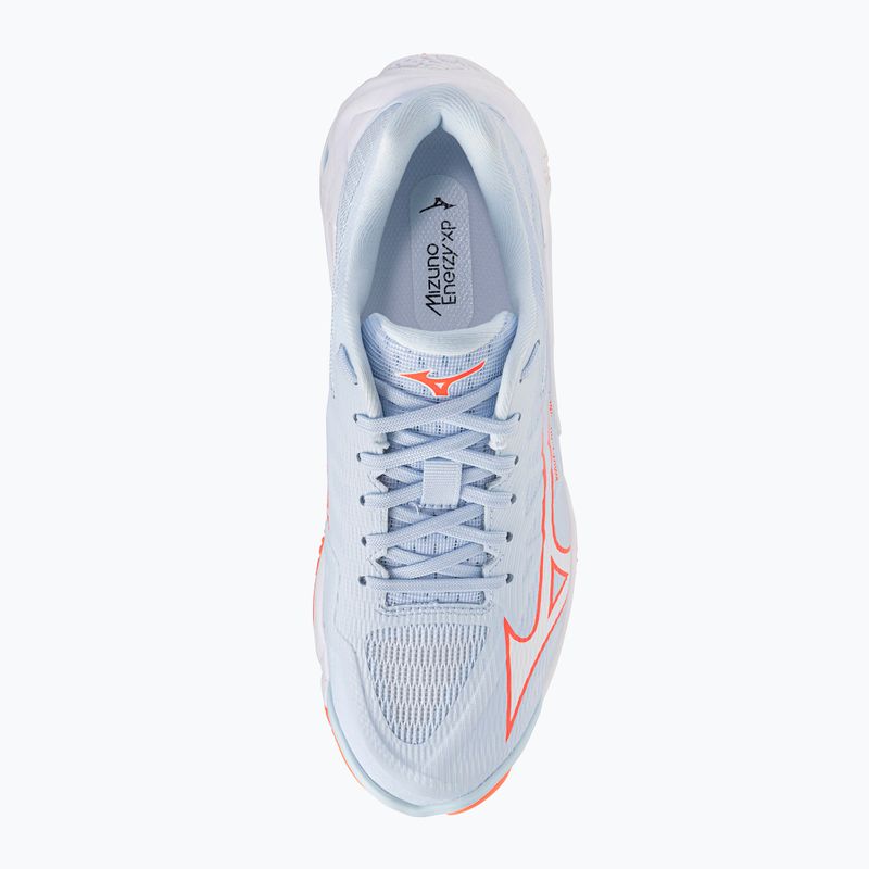 Încălțăminte de volei pentru femei Mizuno Wave Lightning Elite blue finch/white/lava orange 5