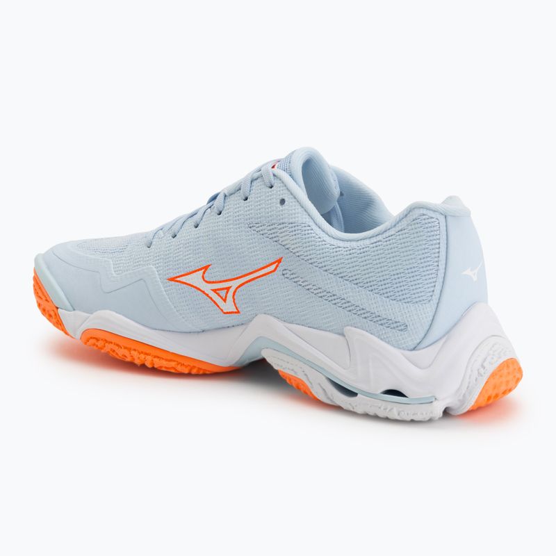 Încălțăminte de volei pentru femei Mizuno Wave Lightning Elite blue finch/white/lava orange 3
