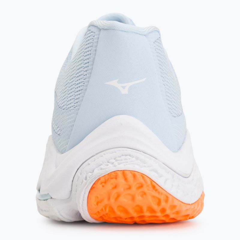 Încălțăminte de volei pentru femei Mizuno Wave Lightning Elite blue finch/white/lava orange 6