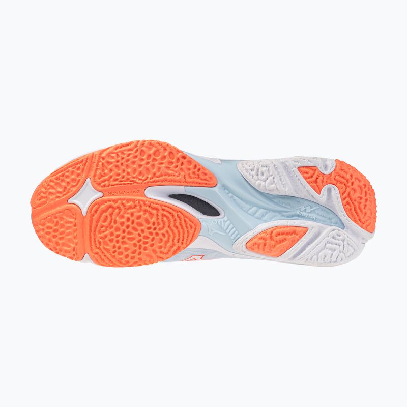 Încălțăminte de volei pentru femei Mizuno Wave Lightning Elite Mid blue finch/whitelava orange 4