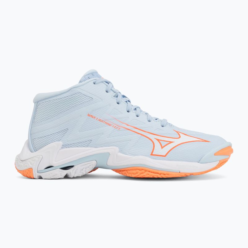 Încălțăminte de volei pentru femei Mizuno Wave Lightning Elite Mid blue finch/whitelava orange 2