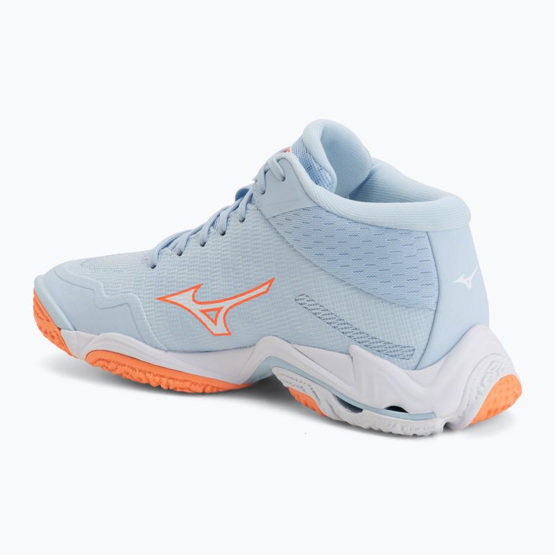 Încălțăminte de volei pentru femei Mizuno Wave Lightning Elite Mid blue finch/whitelava orange 3
