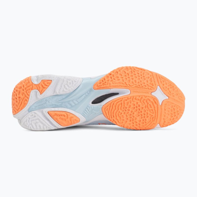 Încălțăminte de volei pentru femei Mizuno Wave Lightning Elite Mid blue finch/whitelava orange 4