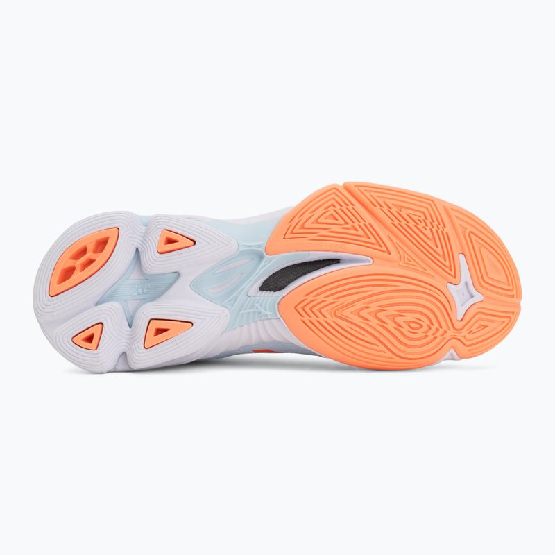 Încălțăminte de volei pentru femei Mizuno Wave Lightning Pro blue finch/lava orange/flamingo coral 4