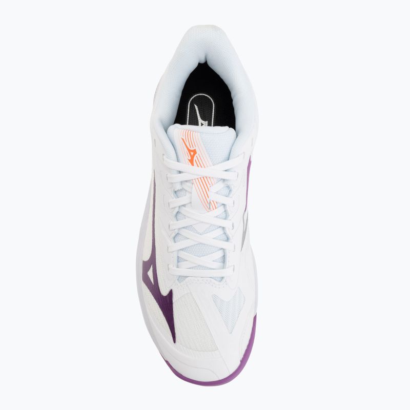 Încălțăminte de tenis pentru femei Mizuno Wave Exceed Court AC white/dahlia/lava orange 5