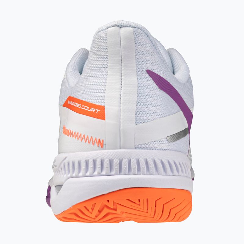 Încălțăminte de tenis pentru femei Mizuno Wave Exceed Court AC white/dahlia/lava orange 3