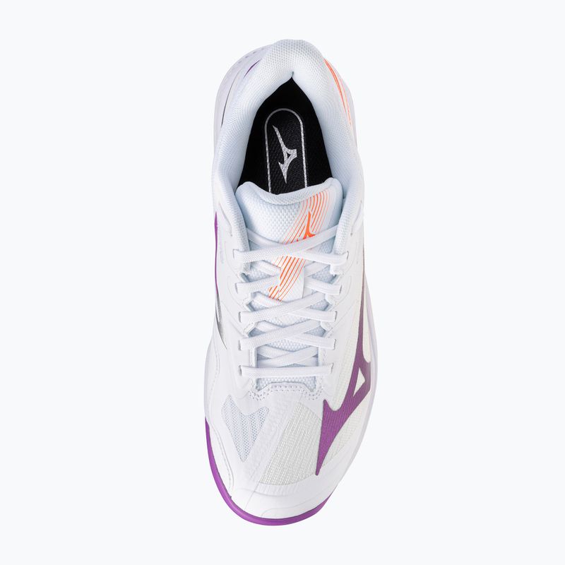 Încălțăminte de tenis pentru femei Mizuno Wave Exceed Court AC white/dahlia/lava orange 5