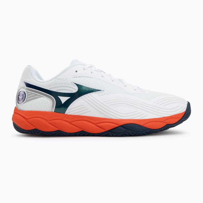 Încălțăminte de tenis pentru bărbați Mizuno Wave Enforce Court 2 AC white/insignia blue/orange 2