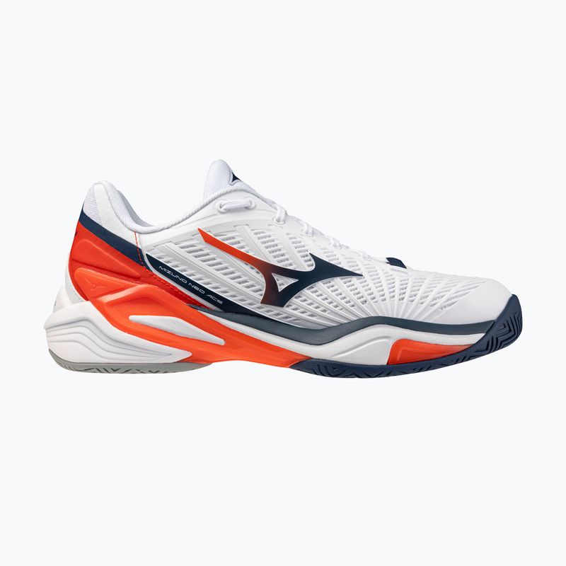 Încălțăminte de tenis pentru bărbați Mizuno Neo Ace AC white/insignia blue/orange