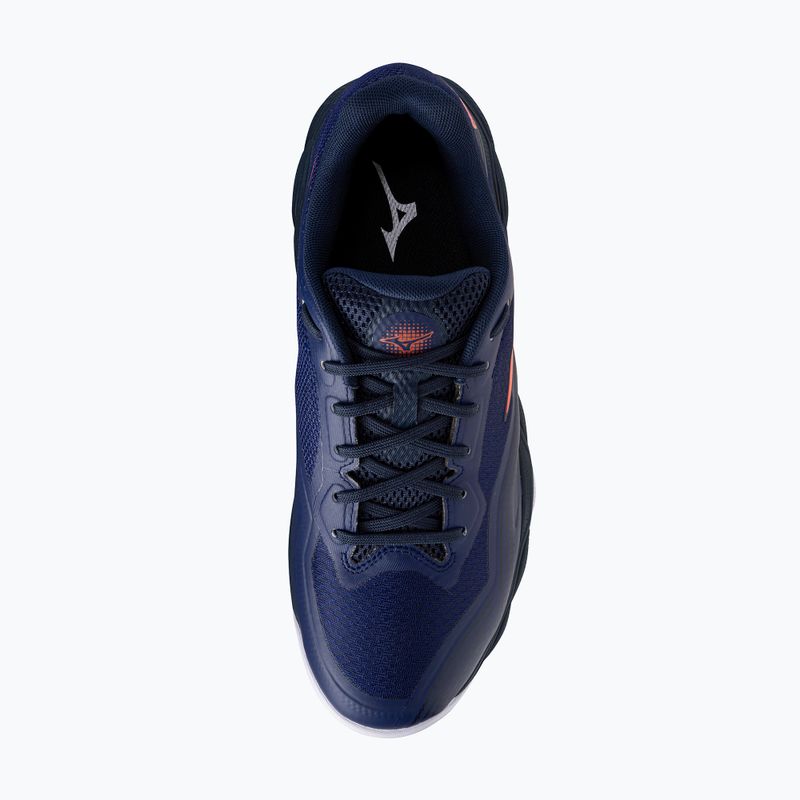 Încălțăminte de tenis pentru bărbați Mizuno Wave Enforce Court 2 CC beacon blue/lava orange/white 5