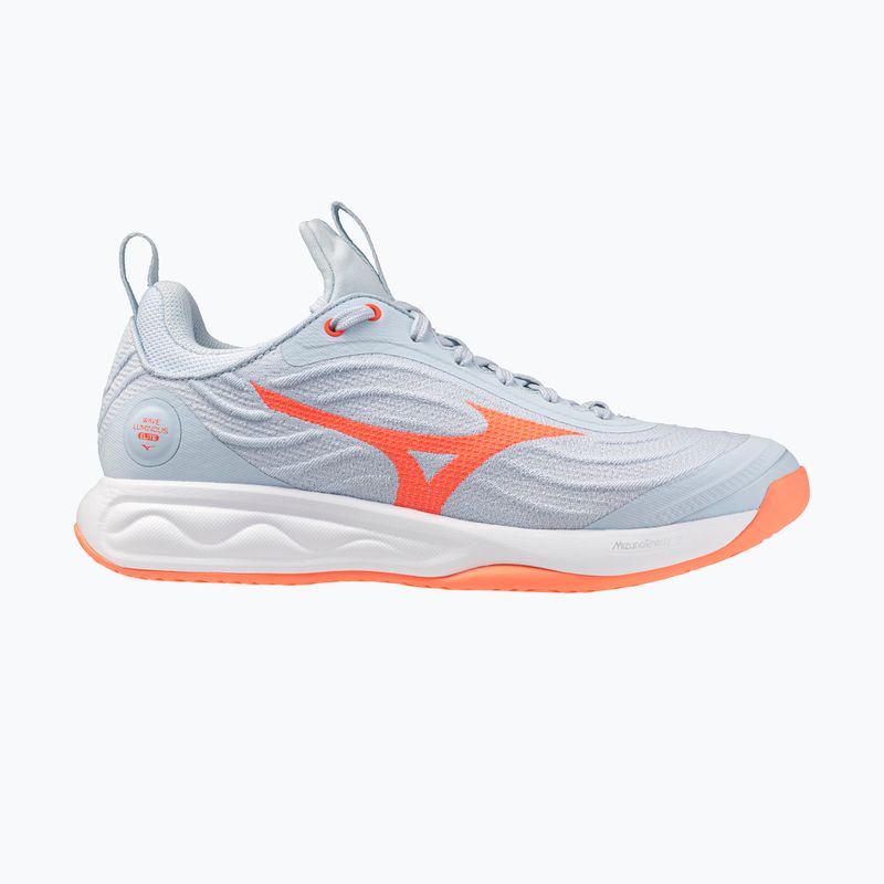 Încălțăminte de volei pentru femei Mizuno Wave Luminous Elite blue finch/lava orange/flamingo coral