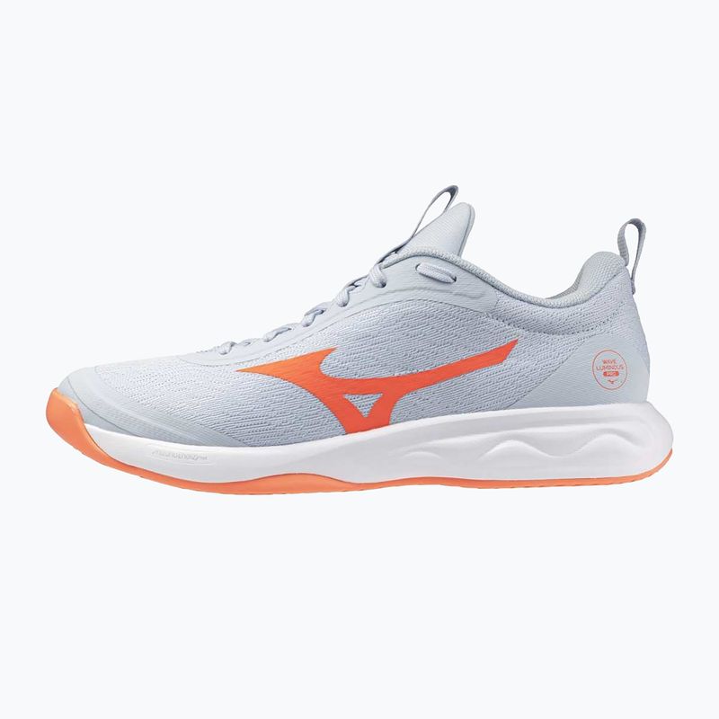 Încălțăminte de volei pentru femei Mizuno Wave Luminous Pro blue finch/lava orange/flamingo coral