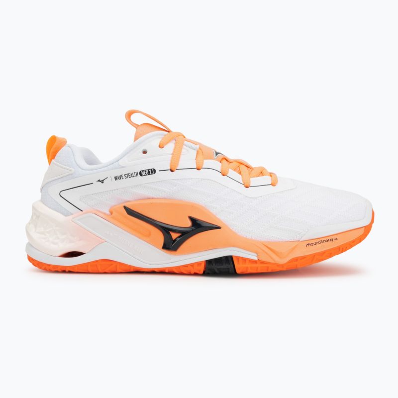 Încălțăminte de handbal Mizuno Wave Stealth Neo 2.1 white/black/flamingo coral 2