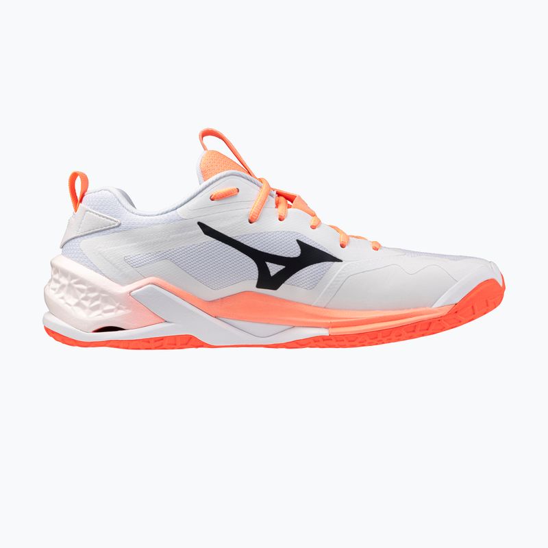 Încălțăminte de handbal Mizuno Wave Stealth Neo 2.1 white/black/flamingo coral 2