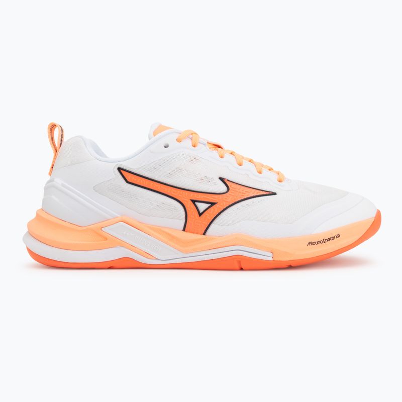 Încălțăminte de handbal Mizuno Wave Stealth Elite white/lava orange 2