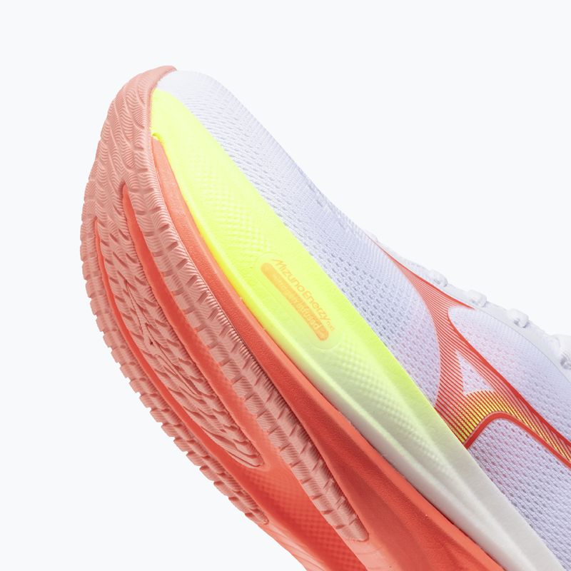 Încălțăminte de alergare pentru femei Mizuno Wave Rider 30 white/flamingo coral/lime pulp 8