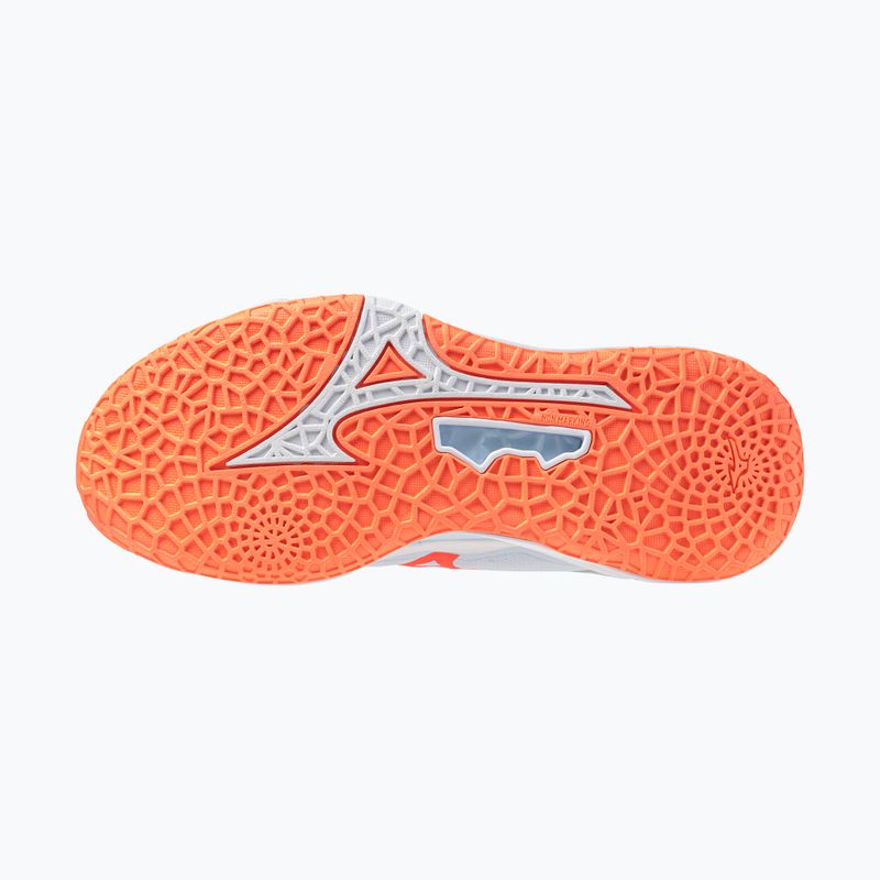 Încălțăminte de handbal pentru femei Mizuno Wave Stealth Neo 2.1 blue finch/lava orange/white 3