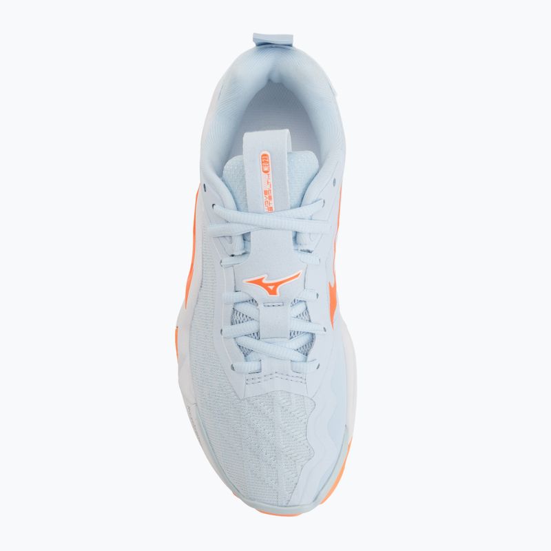 Încălțăminte de handbal pentru femei Mizuno Wave Stealth Neo 2.1 blue finch/lava orange/white 5