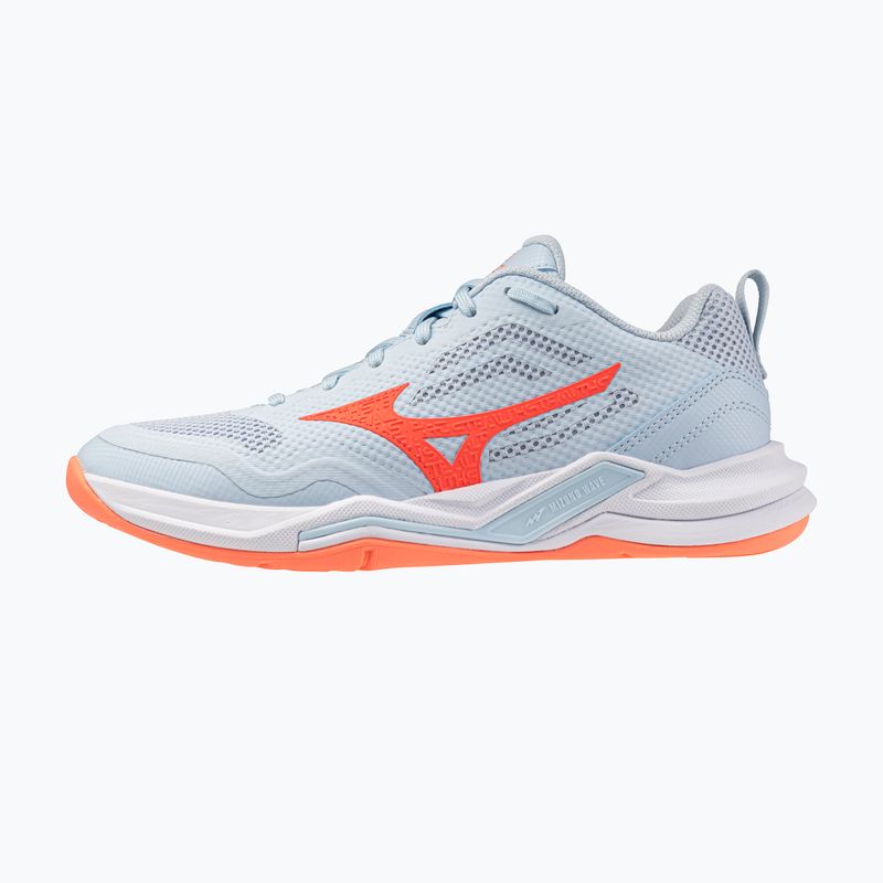 Încălțăminte de handbal pentru femei Mizuno Wave Stealth Pro blue finch/lava orange 8