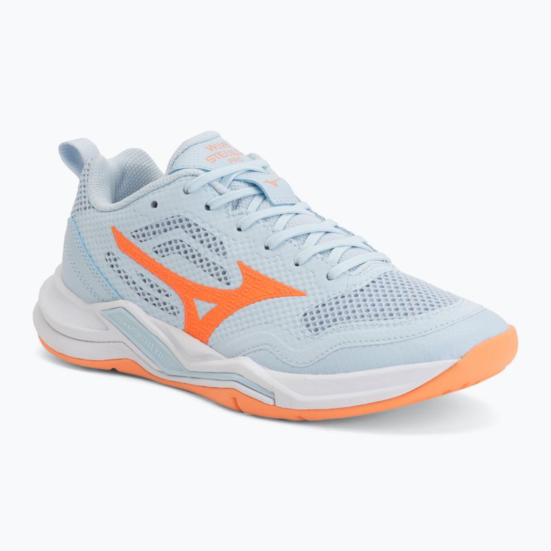 Încălțăminte de handbal pentru femei Mizuno Wave Stealth Pro blue finch/lava orange