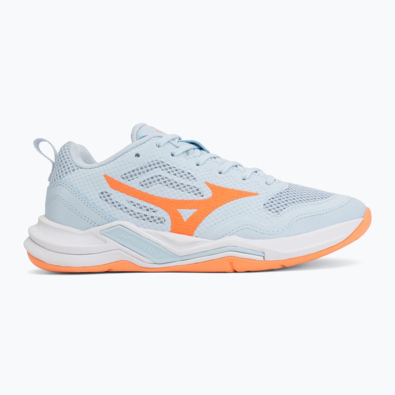 Încălțăminte de handbal pentru femei Mizuno Wave Stealth Pro blue finch/lava orange 2