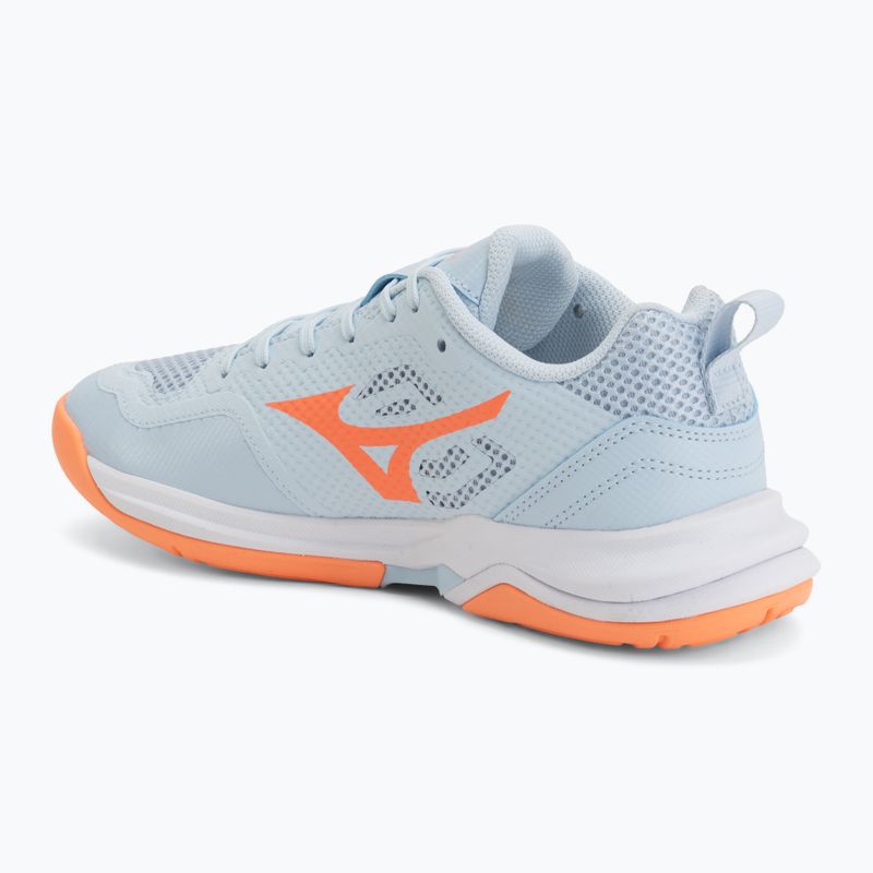 Încălțăminte de handbal pentru femei Mizuno Wave Stealth Pro blue finch/lava orange 3