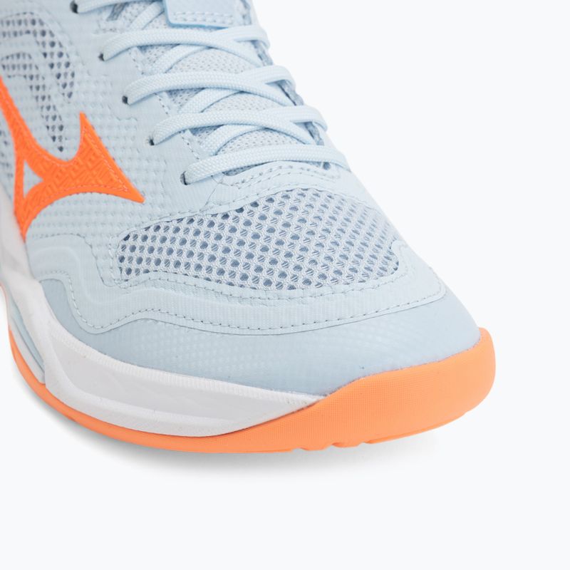 Încălțăminte de handbal pentru femei Mizuno Wave Stealth Pro blue finch/lava orange 7