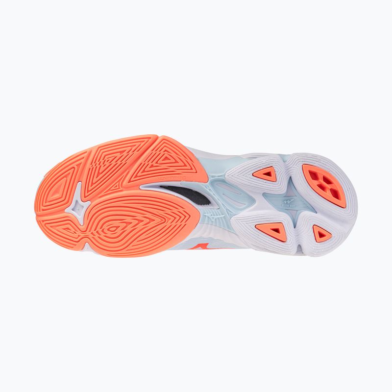 Încălțăminte de volei pentru femei Mizuno Wave Lightning Pro blue finch/lava orange/flamingo coral 4