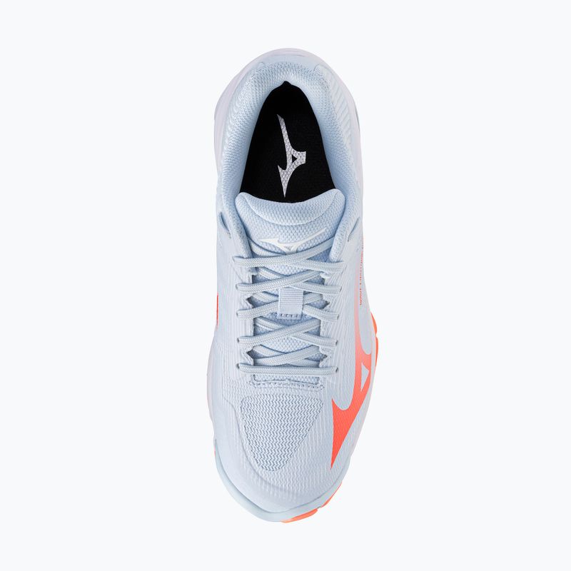 Încălțăminte de volei pentru femei Mizuno Wave Lightning Pro blue finch/lava orange/flamingo coral 5