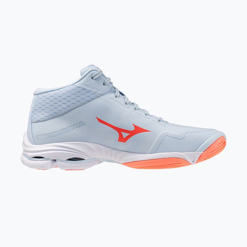 Încălțăminte de volei pentru femei Mizuno Wave Lightning Pro Mid blue finch/lava orange/flamingo coral 2