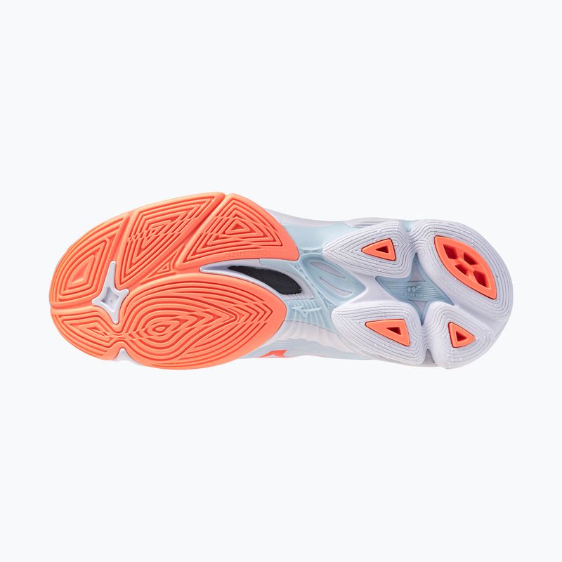 Încălțăminte de volei pentru femei Mizuno Wave Lightning Pro Mid blue finch/lava orange/flamingo coral 4