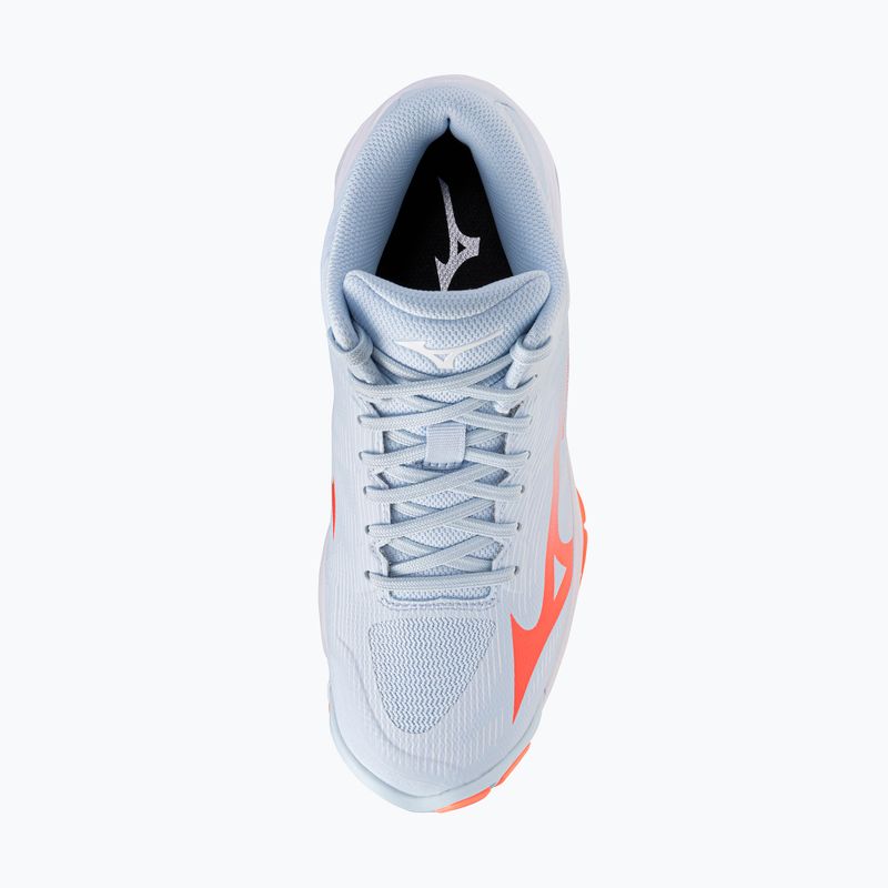Încălțăminte de volei pentru femei Mizuno Wave Lightning Pro Mid blue finch/lava orange/flamingo coral 5
