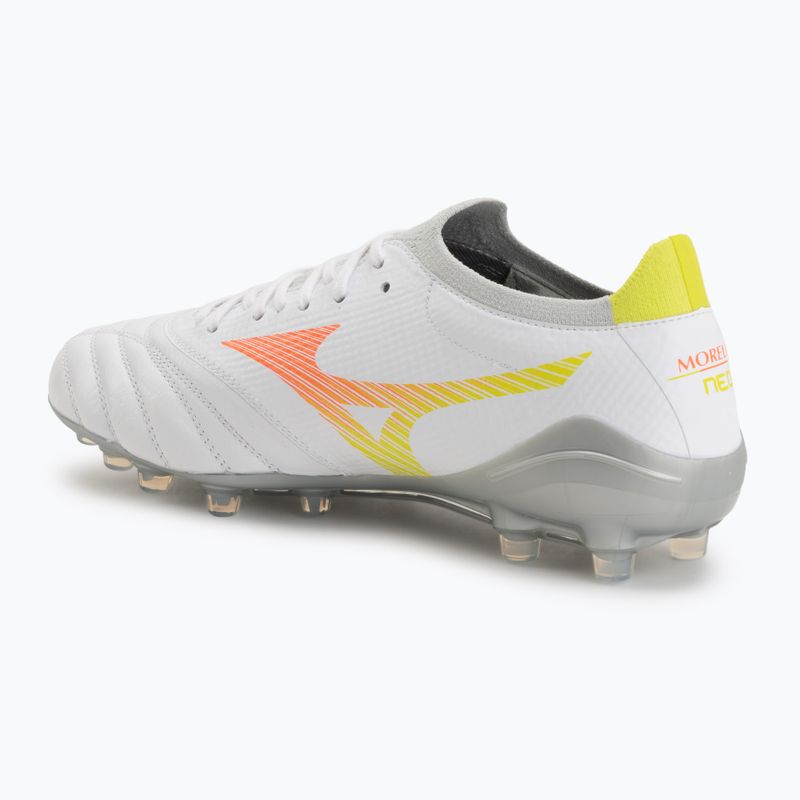 Încălțăminte de fotbal Mizuno Morelia Neo V β Pro AG white/lava orange/evening primrose 3