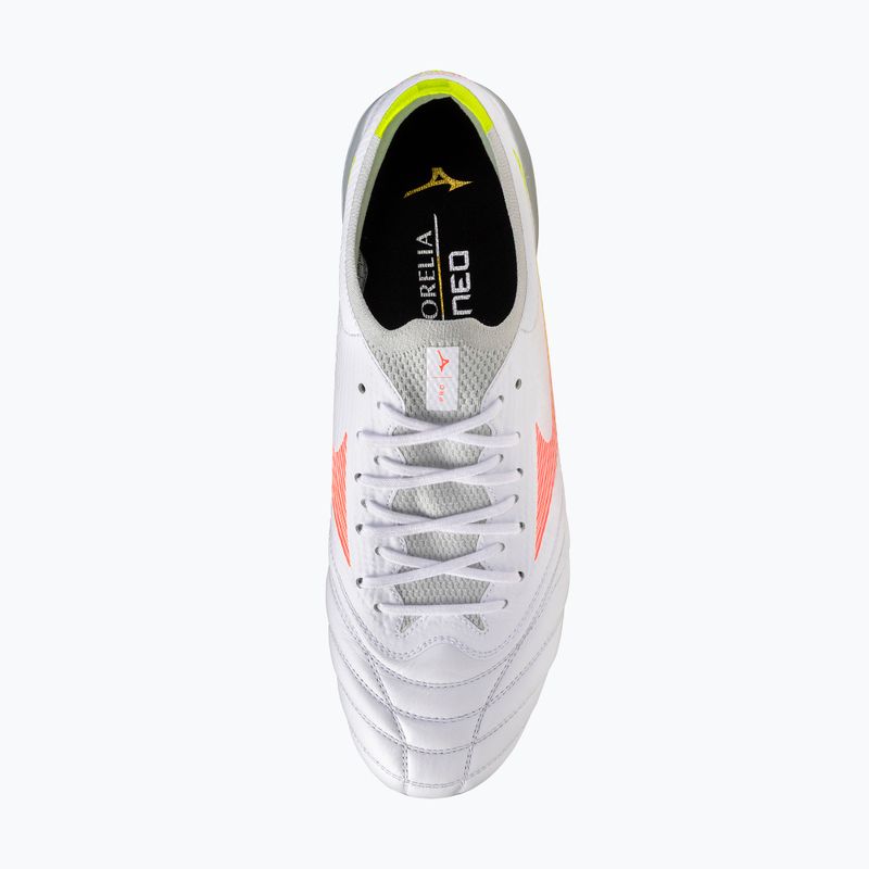 Încălțăminte de fotbal Mizuno Morelia Neo V β Pro AG white/lava orange/evening primrose 5
