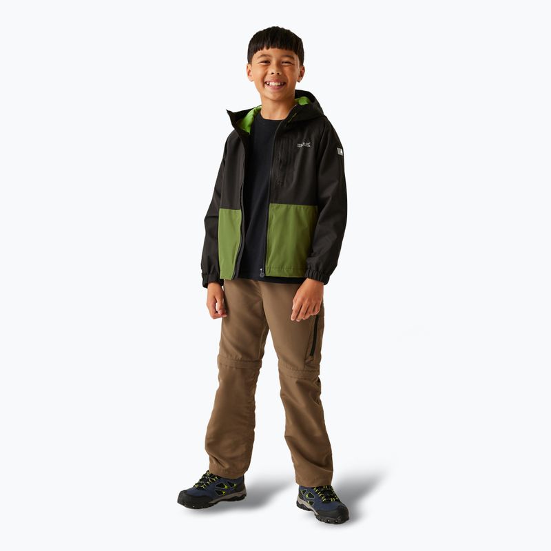 Geacă de ploaie pentru copii REGATTA Hanleigh II black/nephrite green/grenoble green 2