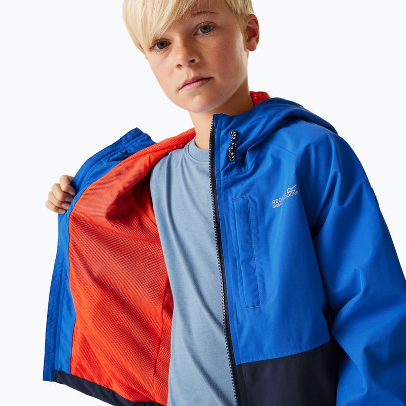 Geacă de ploaie pentru copii REGATTA Hanleigh II olympian blue/navy/tangerine tango 4