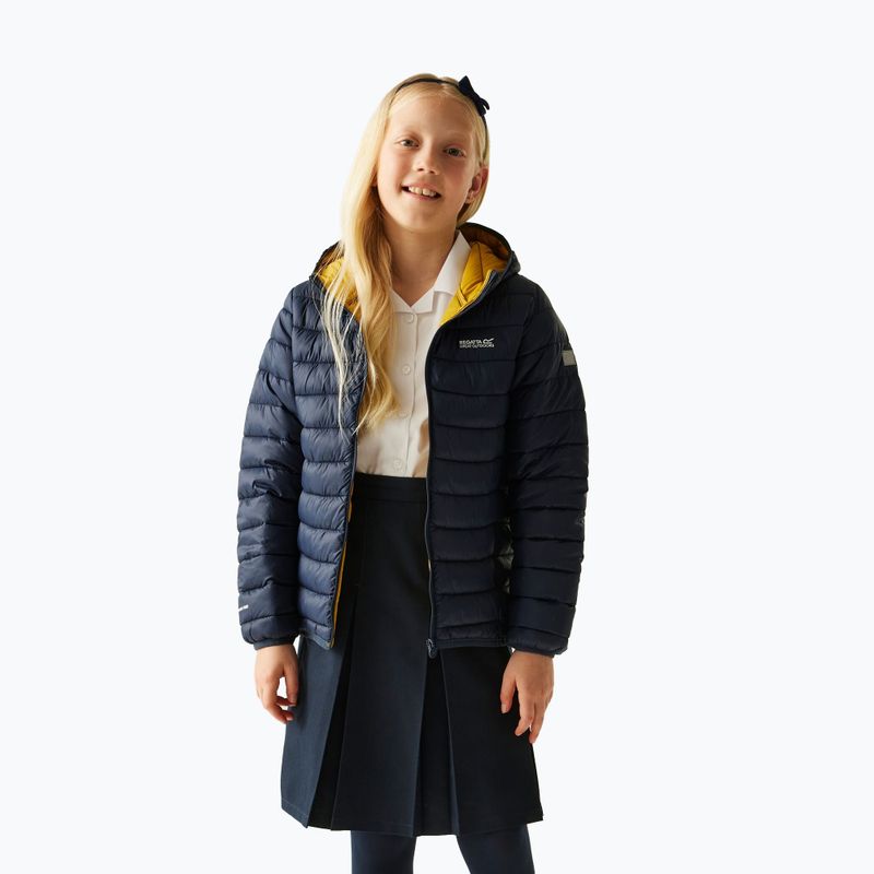 Geacă pentru copii REGATTA Hooded Marizion navy/gold flake 7