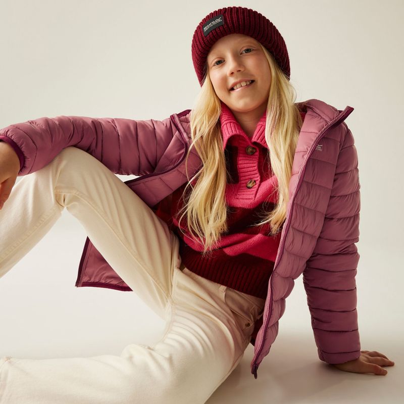 Geacă pentru copii REGATTA Hooded Marizion dusty rose/dark pimiento 9