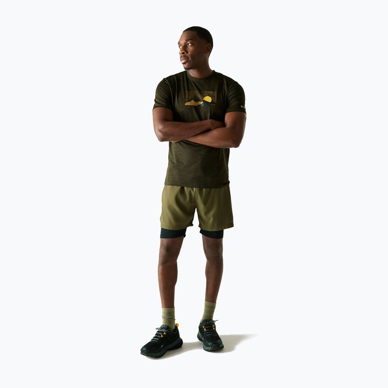 Tricou de trekking pentru bărbați REGATTA Fingal dark khaki marl 2